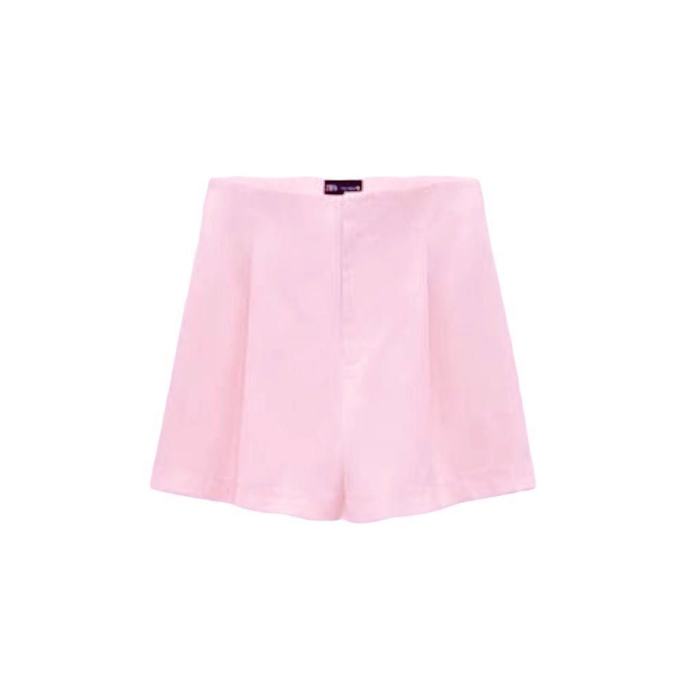 ZARA pink high waist pleated shorts size 6